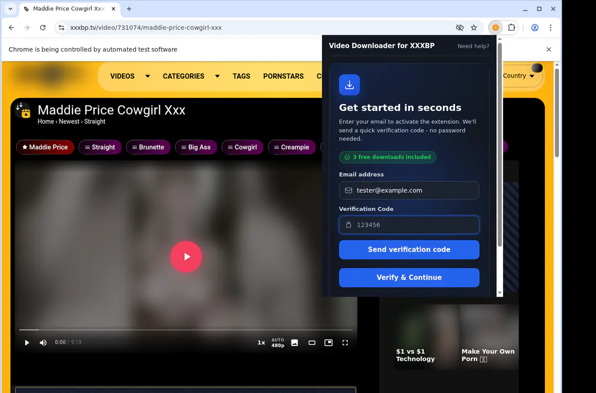 Xxxbp Video Downloader browser extension screenshot 4
